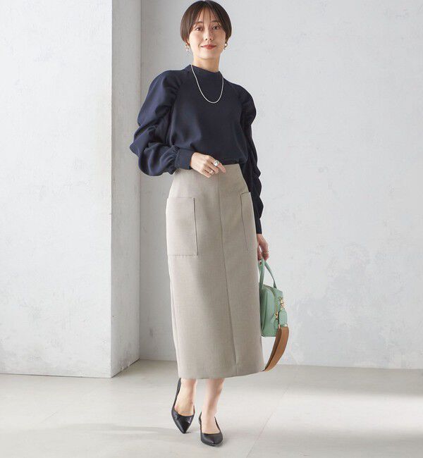 SHIPS for women「〈手洗い可能〉ストレッチ ジョーゼット 袖 ギャザー ブラウス」|シャツ・ブラウス|