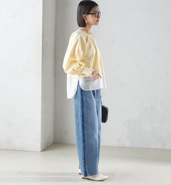 SHIPS for women「〈手洗い可能〉シアー コンビ タック プルオーバー」|Tシャツ・カットソー|