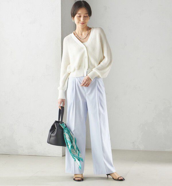 SHIPS for women「〈手洗い可能〉ペーパー ポリエステル Vネック カーディガン」|カーディガン|