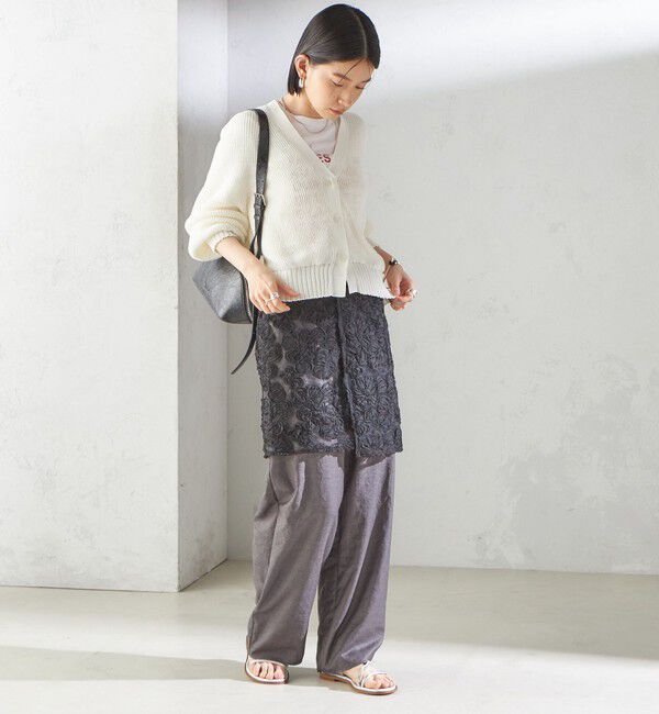 SHIPS for women「〈手洗い可能〉ペーパー ポリエステル Vネック カーディガン」|カーディガン|