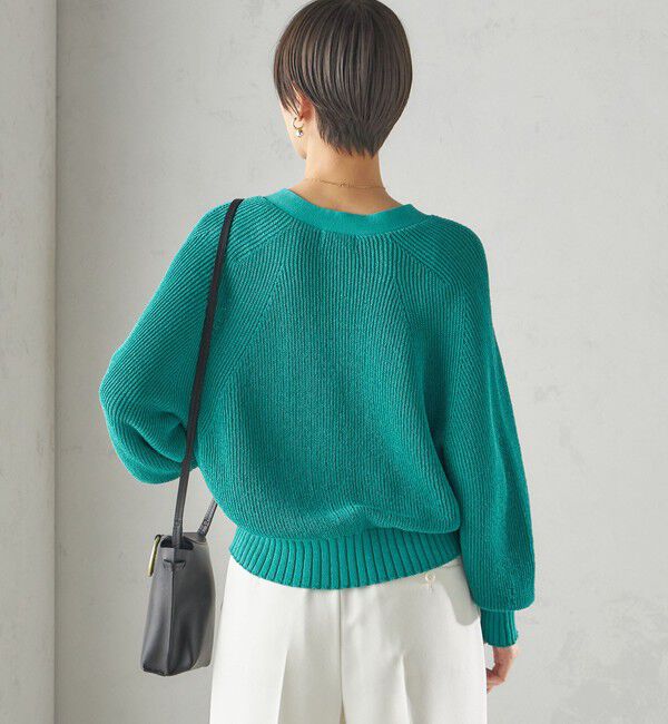 SHIPS for women「〈手洗い可能〉ペーパー ポリエステル Vネック カーディガン」|カーディガン|