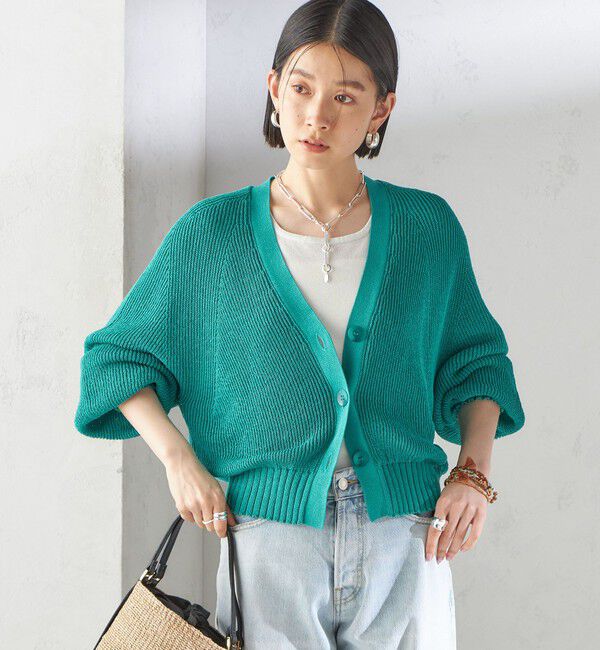 SHIPS for women「〈手洗い可能〉ペーパー ポリエステル Vネック カーディガン」|カーディガン|