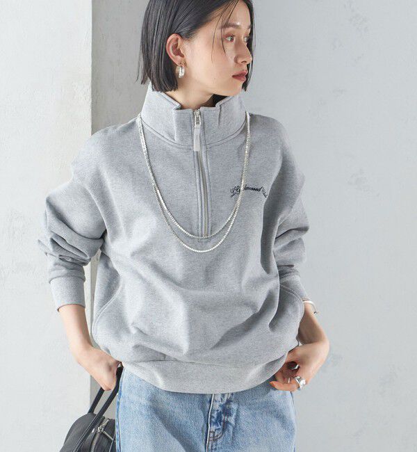 SHIPS for women「【SHIPS別注】LOGAN KNITTING MILLS: ハーフ ジップ プルオーバー」|スウェット・ジャージ|グレー