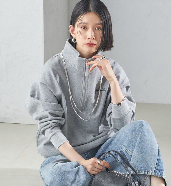 SHIPS for women「【SHIPS別注】LOGAN KNITTING MILLS: ハーフ ジップ プルオーバー」|スウェット・ジャージ|