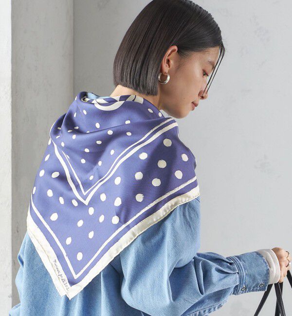 SHIPS for women「【SHIPS別注】manipuri:エンブレム スカーフ 88&times;88」|バンダナ・スカーフ|