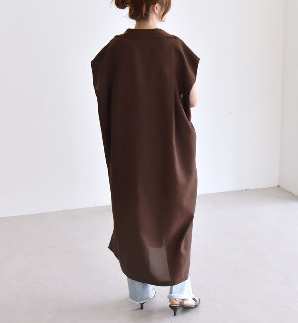 quaranciel「quaranciel:〈洗濯機可能〉リネン ライク スキッパー シャツ ワンピース＆パンツ セットアップ」|ワンピース|