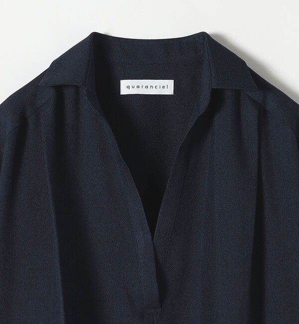 quaranciel「quaranciel:〈洗濯機可能〉リネン ライク スキッパー シャツ ワンピース＆パンツ セットアップ」|ワンピース|