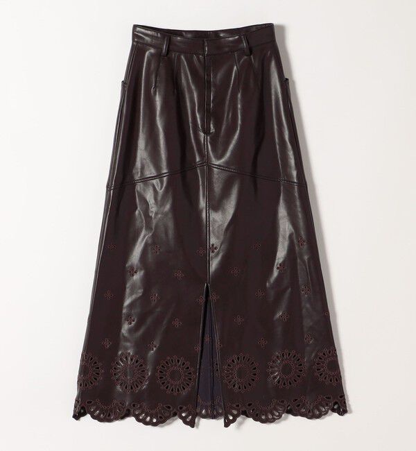 quaranciel「quaranciel: フラワー 刺繍 バック スリット ロング スカート」|スカート|