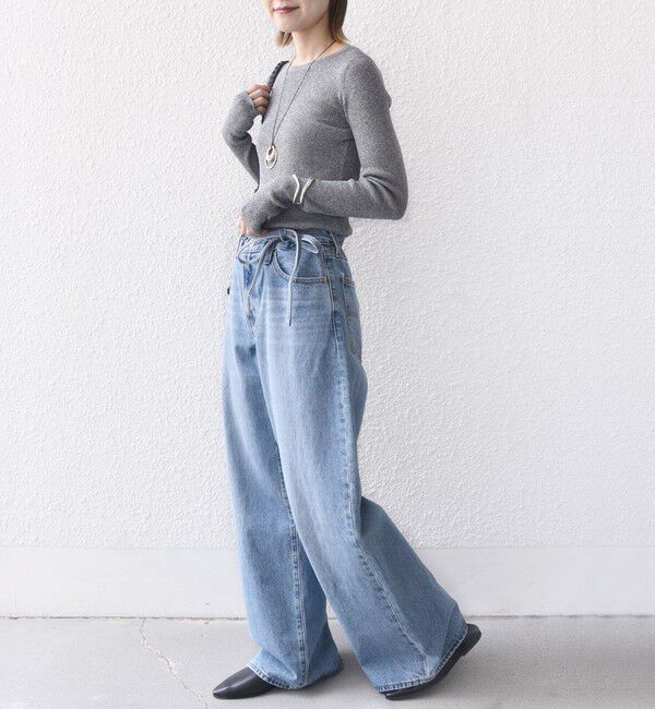 SHIPS for women「〈手洗い可能〉ラメ シアー リブ ニット プルオーバー」|ニット・セーター|