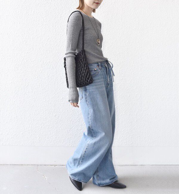 SHIPS for women「〈手洗い可能〉ラメ シアー リブ ニット プルオーバー」|ニット・セーター|