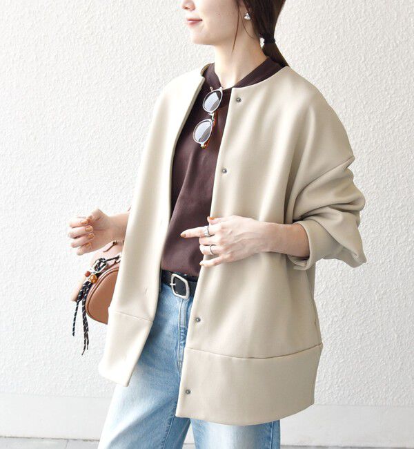 SHIPS any「【WEB限定】SHIPS any:〈洗濯機可能〉ダンボール コクーン ノーカラー コート」|ノーカラージャケット|