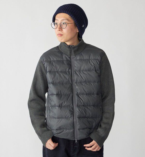 SHIPS「【WEB限定/SHIPS別注】TAION:〈手洗い可能〉ハイネック ダブルジップ ニットスリーブダウンジャケット」|ダウン|ダークグレー