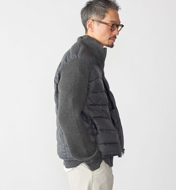 SHIPS「【WEB限定/SHIPS別注】TAION:〈手洗い可能〉ハイネック ダブルジップ ニットスリーブダウンジャケット」|ダウン|