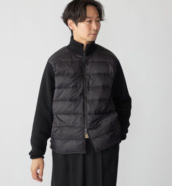 SHIPS「【WEB限定/SHIPS別注】TAION:〈手洗い可能〉ハイネック ダブルジップ ニットスリーブダウンジャケット」|ダウン|