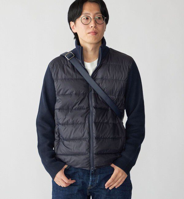 SHIPS「【WEB限定/SHIPS別注】TAION:〈手洗い可能〉ハイネック ダブルジップ ニットスリーブダウンジャケット」|ダウン|