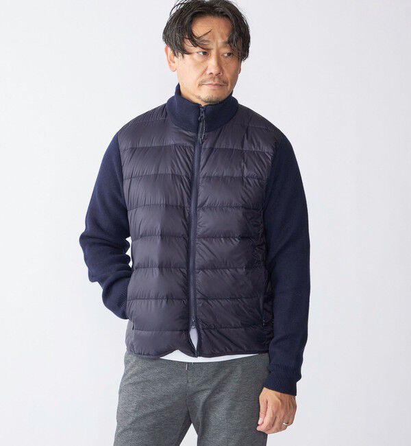 SHIPS「【WEB限定/SHIPS別注】TAION:〈手洗い可能〉ハイネック ダブルジップ ニットスリーブダウンジャケット」|ダウン|