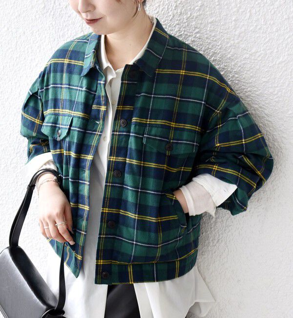 SHIPS any「SHIPS any:〈手洗い可能〉タータン チェック キルティング シャツ ジャケット」|ブルゾン・スタジャン|