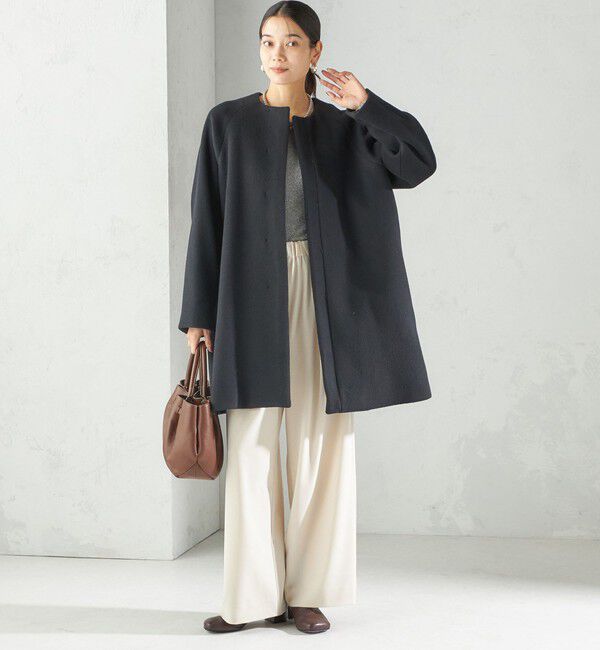SHIPS for women「Pure SUPER100 ノーカラー コート」|ノーカラーコート|