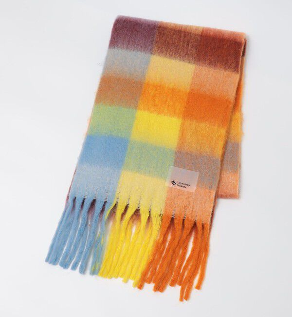 SHIPS「City Ambient Products: シャギー チェック ボリューム マフラー」|マフラー|