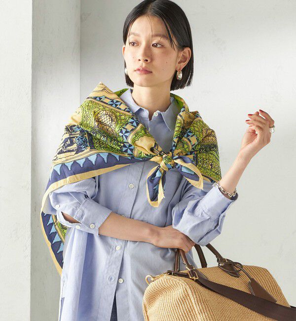 SHIPS for women「【SHIPS別注】BINDU: マップ スカーフ 100&times;100」|バンダナ・スカーフ|