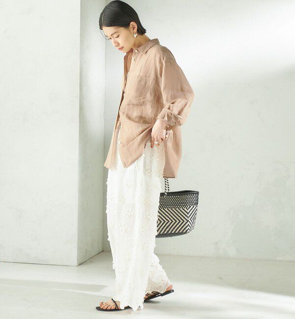 SHIPS for women「《一部追加予約》〈手洗い可能〉IMPERIAL LINEN 混 オーバー サイズ シャツ」|シャツ・ブラウス|