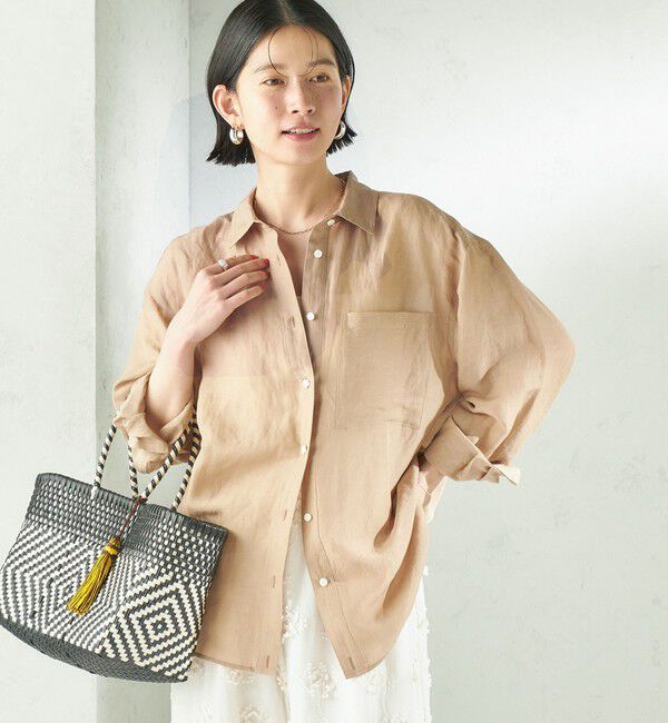SHIPS for women「《一部追加予約》〈手洗い可能〉IMPERIAL LINEN 混 オーバー サイズ シャツ」|シャツ・ブラウス|