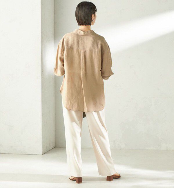 SHIPS for women「《一部追加予約》〈手洗い可能〉IMPERIAL LINEN 混 オーバー サイズ シャツ」|シャツ・ブラウス|