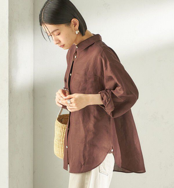 SHIPS for women「《一部追加予約》〈手洗い可能〉IMPERIAL LINEN 混 オーバー サイズ シャツ」|シャツ・ブラウス|