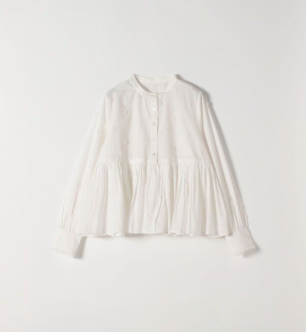 SHIPS any「【WEB限定】SHIPS any:〈洗濯機可能〉フラワー モチーフ ペプラム ギャザー シャツ ブラウス」|シャツ・ブラウス|