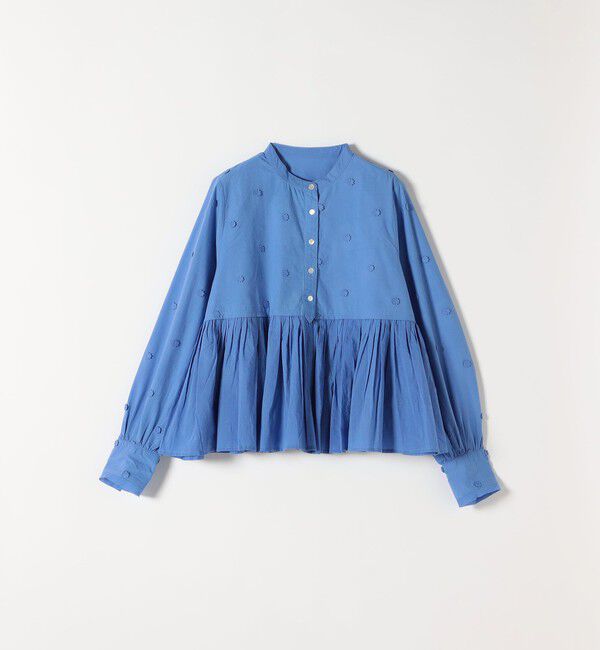 SHIPS any「【WEB限定】SHIPS any:〈洗濯機可能〉フラワー モチーフ ペプラム ギャザー シャツ ブラウス」|シャツ・ブラウス|