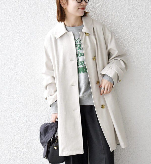 SHIPS any「SHIPS any:〈手洗い可能〉オーバー フレア ステンカラー コート」|ステンカラーコート|ライトグレー