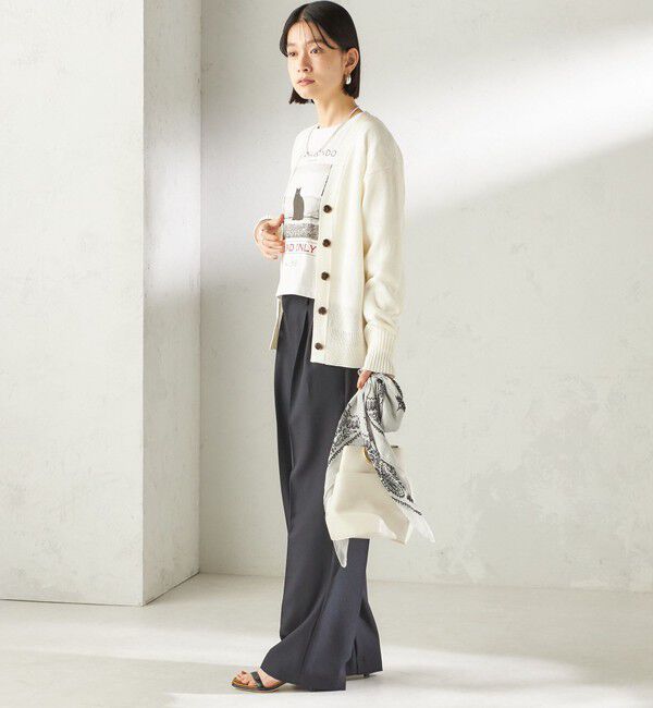 SHIPS for women「〈手洗い可能〉ブライト ペーパー Vネック ニット カーディガン」|カーディガン|