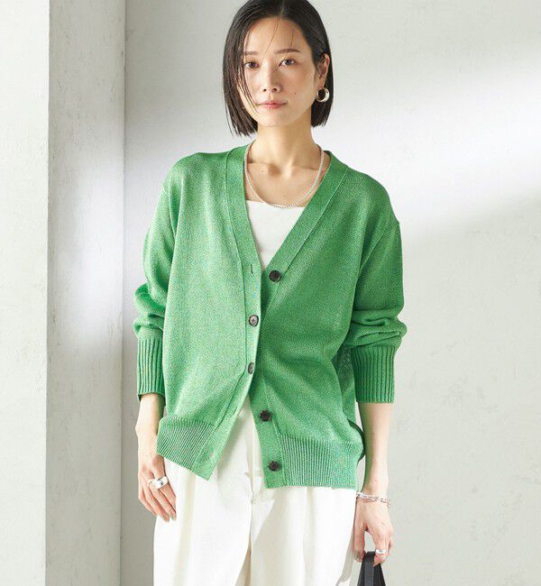 SHIPS for women「〈手洗い可能〉ブライト ペーパー Vネック ニット カーディガン」|カーディガン|