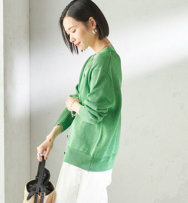 SHIPS for women「〈手洗い可能〉ブライト ペーパー Vネック ニット カーディガン」|カーディガン|