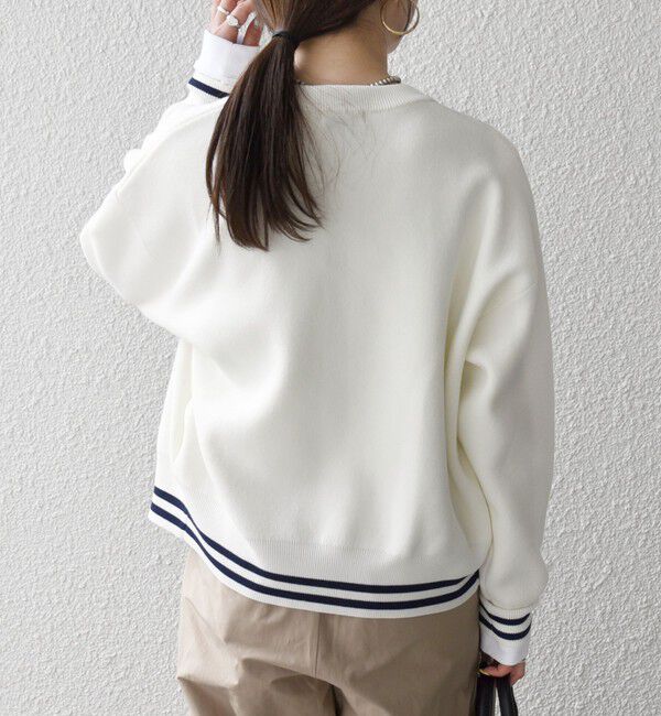 SHIPS any「SHIPS any:〈手洗い可能〉コットン ミックス ライン ジップ ブルゾン ニット カーディガン」|カーディガン|