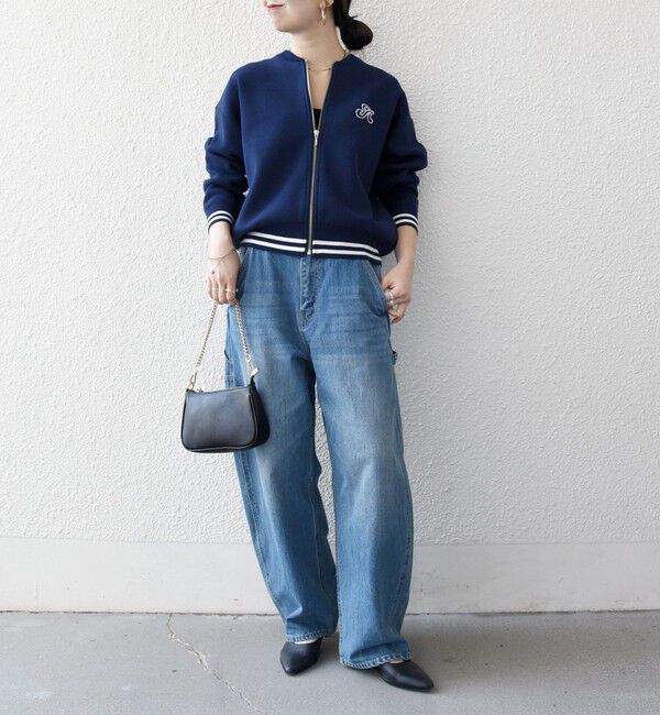 SHIPS any「SHIPS any:〈手洗い可能〉コットン ミックス ライン ジップ ブルゾン ニット カーディガン」|カーディガン|