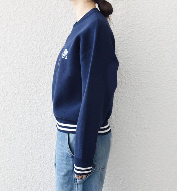 SHIPS any「SHIPS any:〈手洗い可能〉コットン ミックス ライン ジップ ブルゾン ニット カーディガン」|カーディガン|