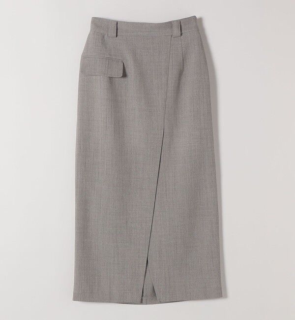 quaranciel「quaranciel:〈手洗い可能〉ウーステッド Iライン スリット スカート（セットアップ対応）」|スカート|