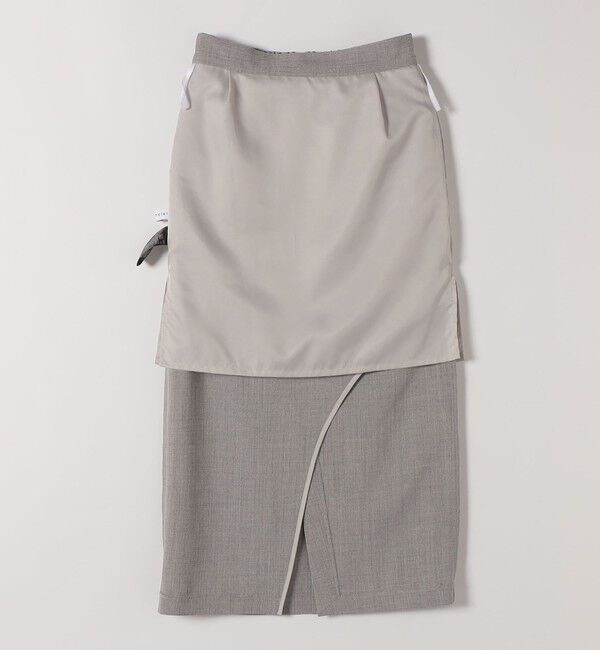 quaranciel「quaranciel:〈手洗い可能〉ウーステッド Iライン スリット スカート（セットアップ対応）」|スカート|