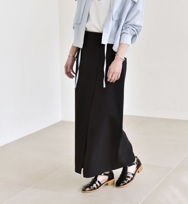 quaranciel「quaranciel:〈手洗い可能〉ウーステッド Iライン スリット スカート（セットアップ対応）」|スカート|