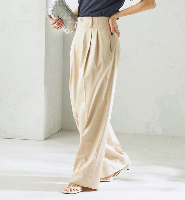 SHIPS for women「〈手洗い可能〉ヴィンテージ ライク デニム タック パンツ」|その他|