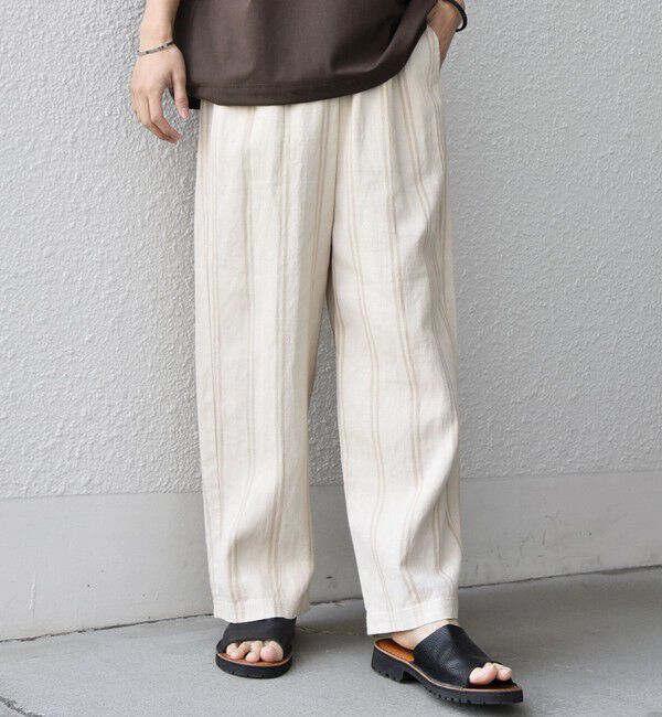 SHIPS any「SHIPS any: 〈洗濯機可能〉NOVELTEX リネン フリーサイズ リラックス イージー パンツ◇」|チノ|