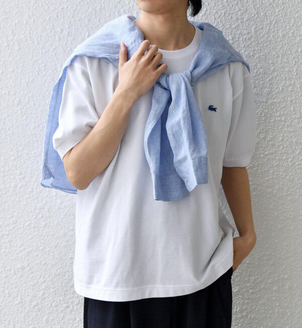 SHIPS any「【SHIPS any別注】LACOSTE: ワンポイント ロゴ ピケ クルーネック Tシャツ 26SS◇」|Tシャツ・カットソー|ホワイト