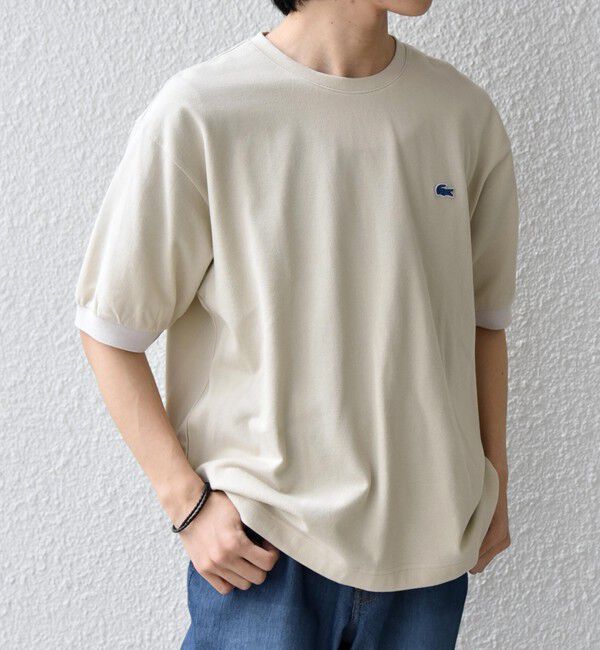 SHIPS any「【SHIPS any別注】LACOSTE: ワンポイント ロゴ ピケ クルーネック Tシャツ 26SS◇」|Tシャツ・カットソー|ベージュ