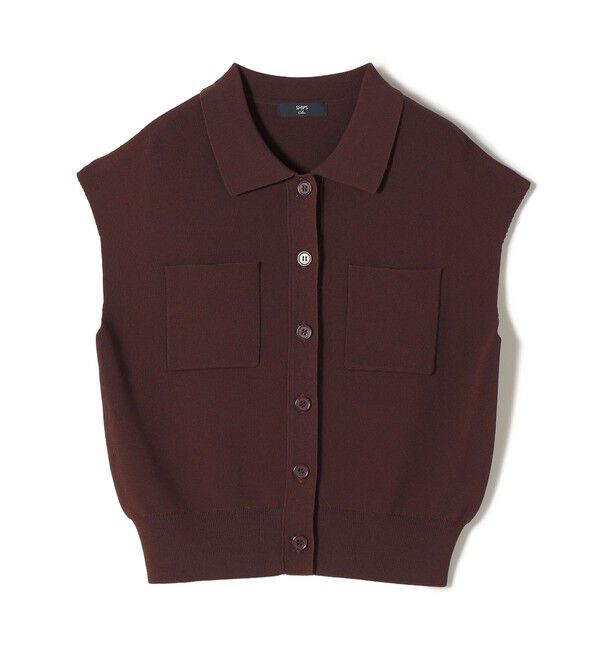 SHIPS Colors 「SHIPS Colors:〈手洗い可能〉ポロ フレンチスリーブ ニット ベスト◇」|ニット・セーター|