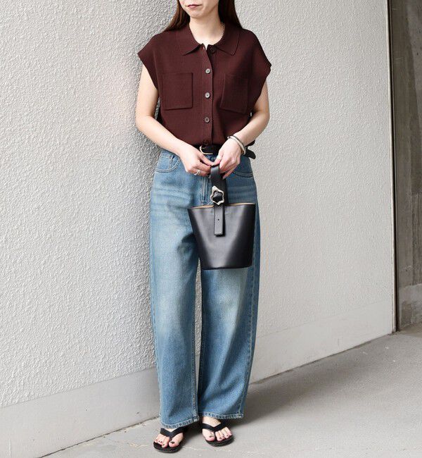 SHIPS Colors 「SHIPS Colors:〈手洗い可能〉ポロ フレンチスリーブ ニット ベスト◇」|ニット・セーター|