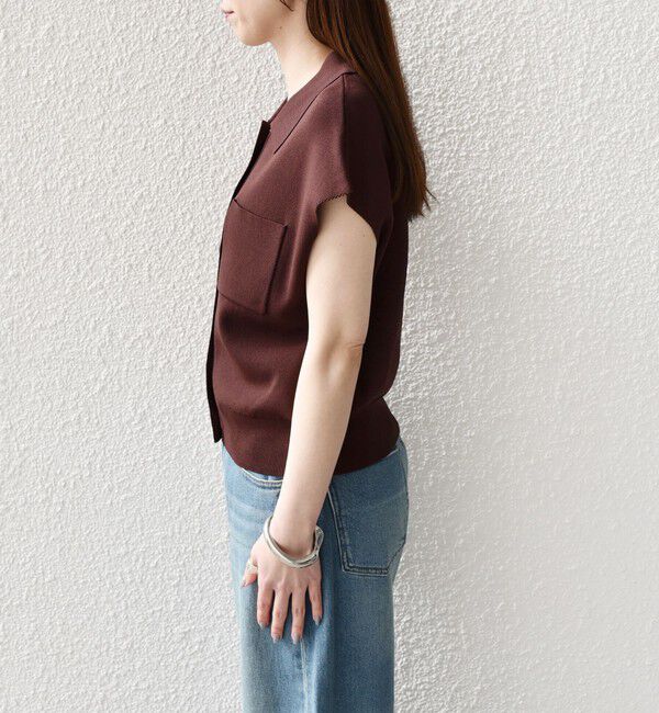 SHIPS Colors 「SHIPS Colors:〈手洗い可能〉ポロ フレンチスリーブ ニット ベスト◇」|ニット・セーター|