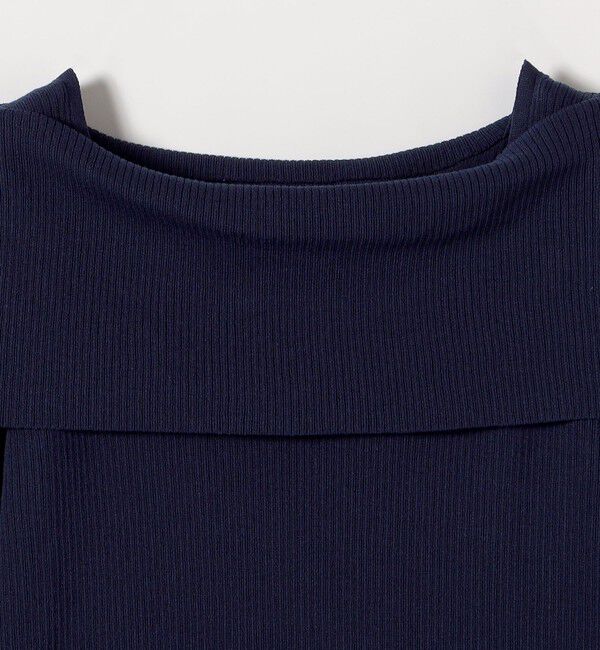 quaranciel「quaranciel:〈洗濯機可能〉オフショルダー ハーフスリーブ リブ ニット」|ニット・セーター|