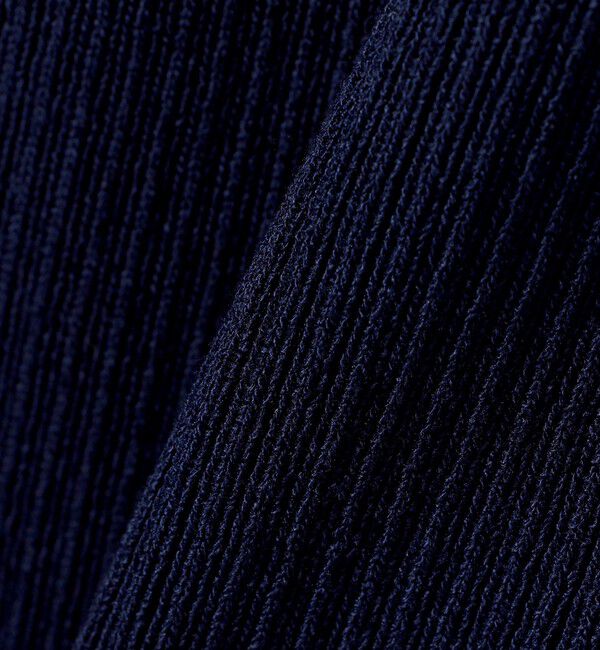 quaranciel「quaranciel:〈洗濯機可能〉オフショルダー ハーフスリーブ リブ ニット」|ニット・セーター|