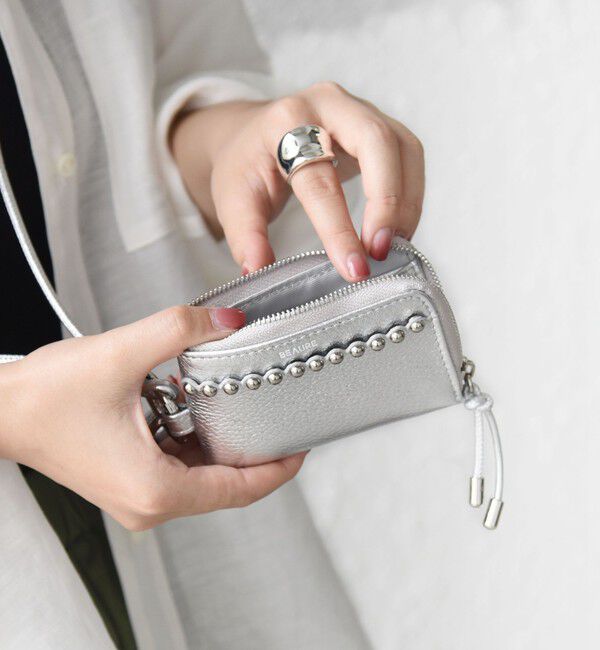 SHIPS for women「《予約》【WEB限定】BEAURE: ショルダー 付き フラグメント ケース」|コインケース|シルバー